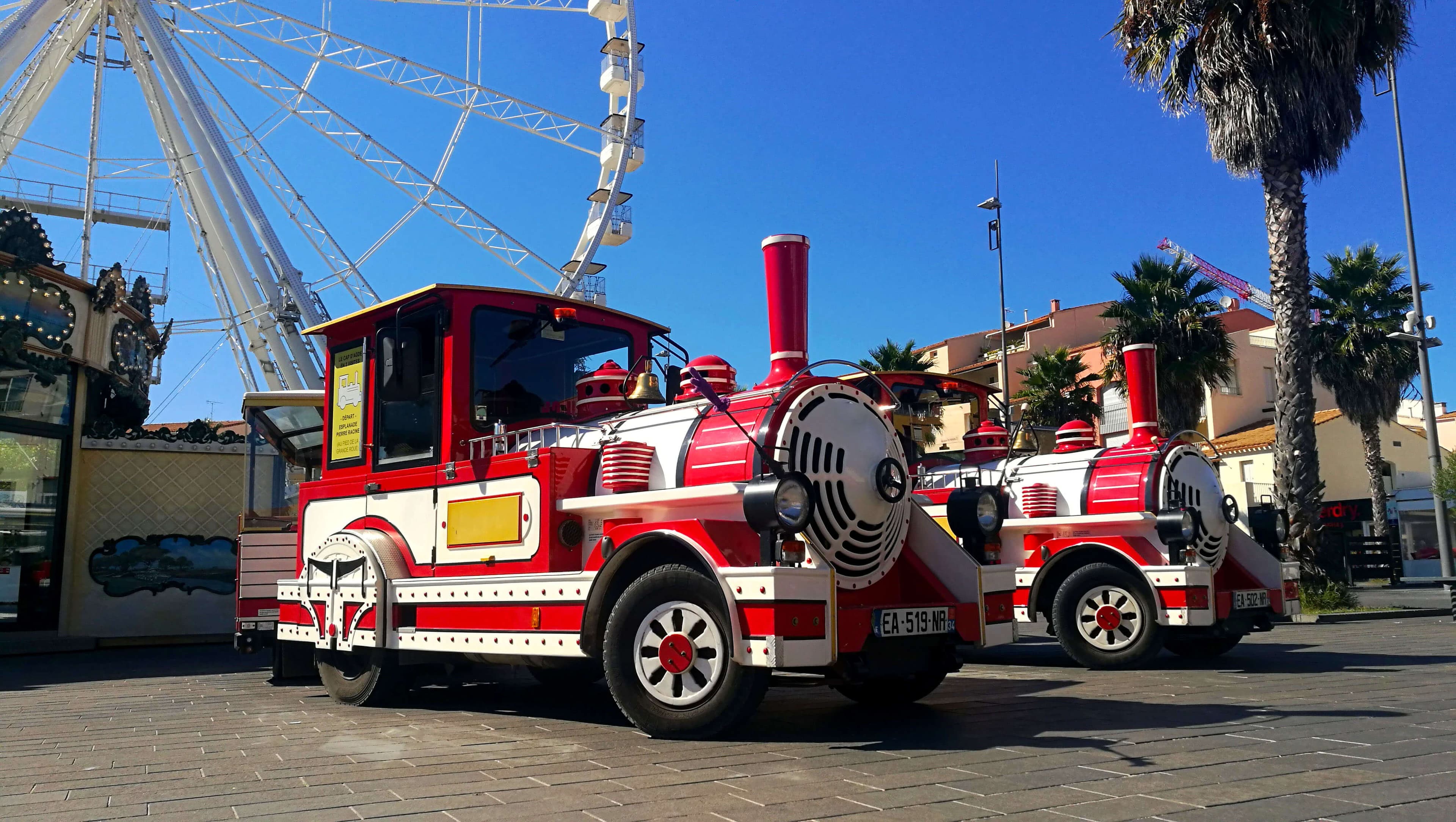 Petit train touristique en circulation au Cap d’Agde